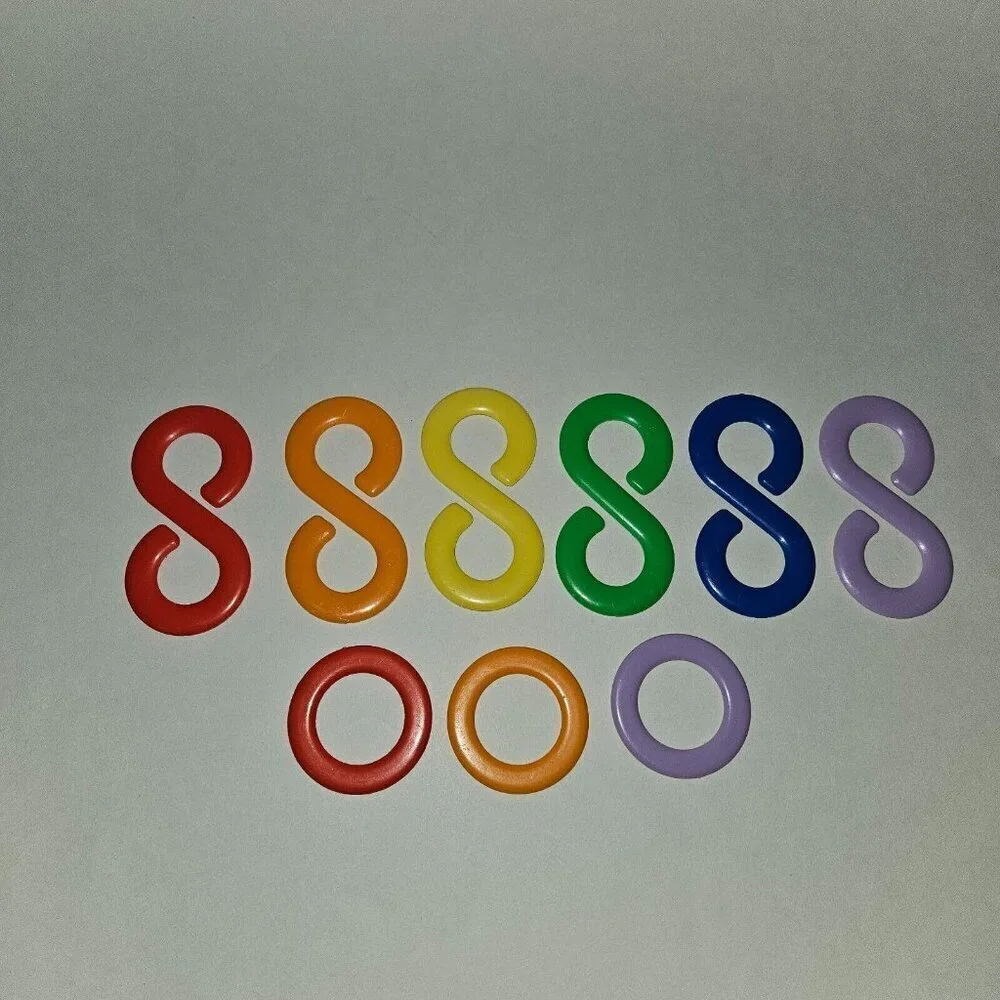 9 Chewable Baby Links Toy Lot Loop Hook Ring Rainbow Toys To Grow On Lot #1511
